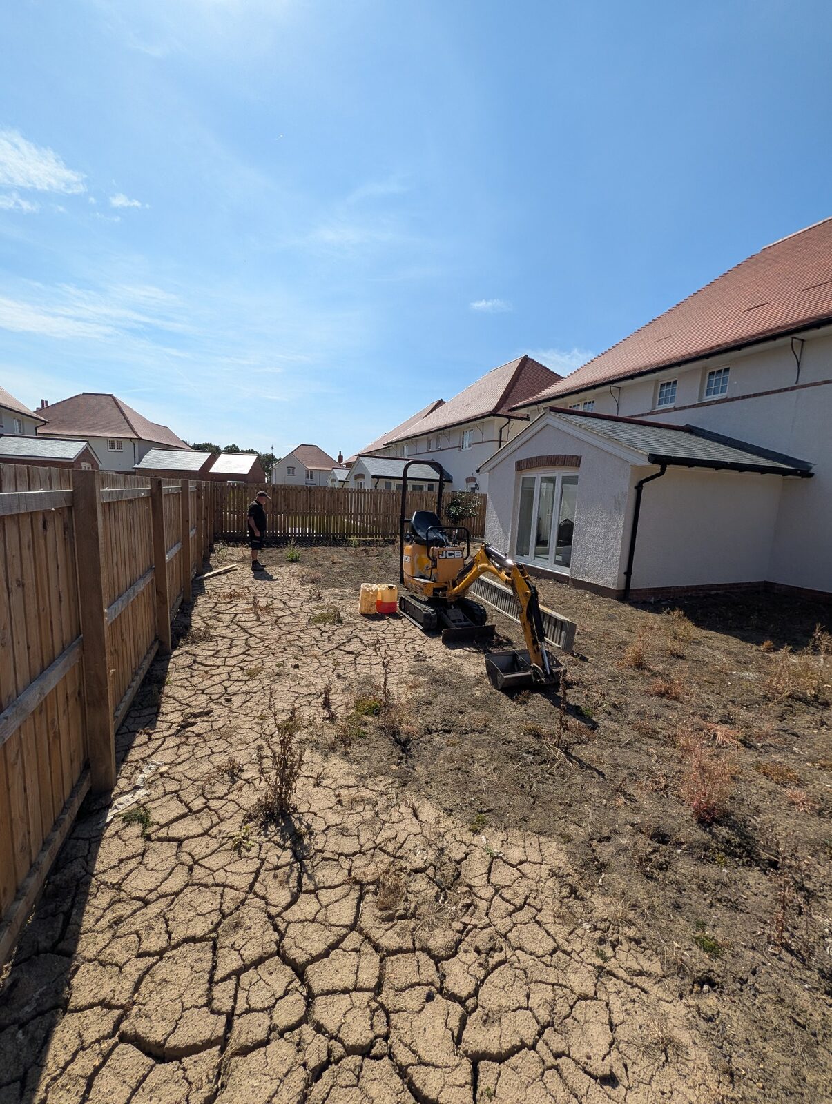 Wide view of the original garden and surrounding property