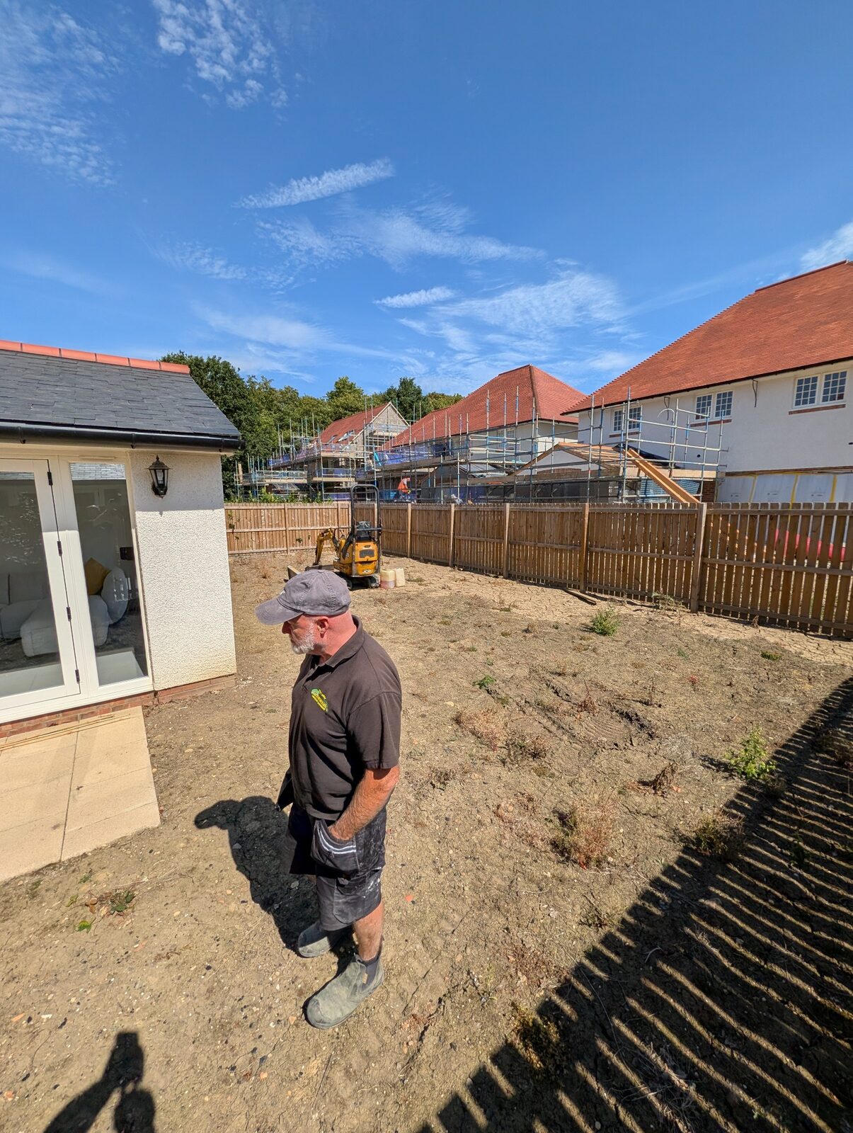 John McNally on site at the start of the garden project