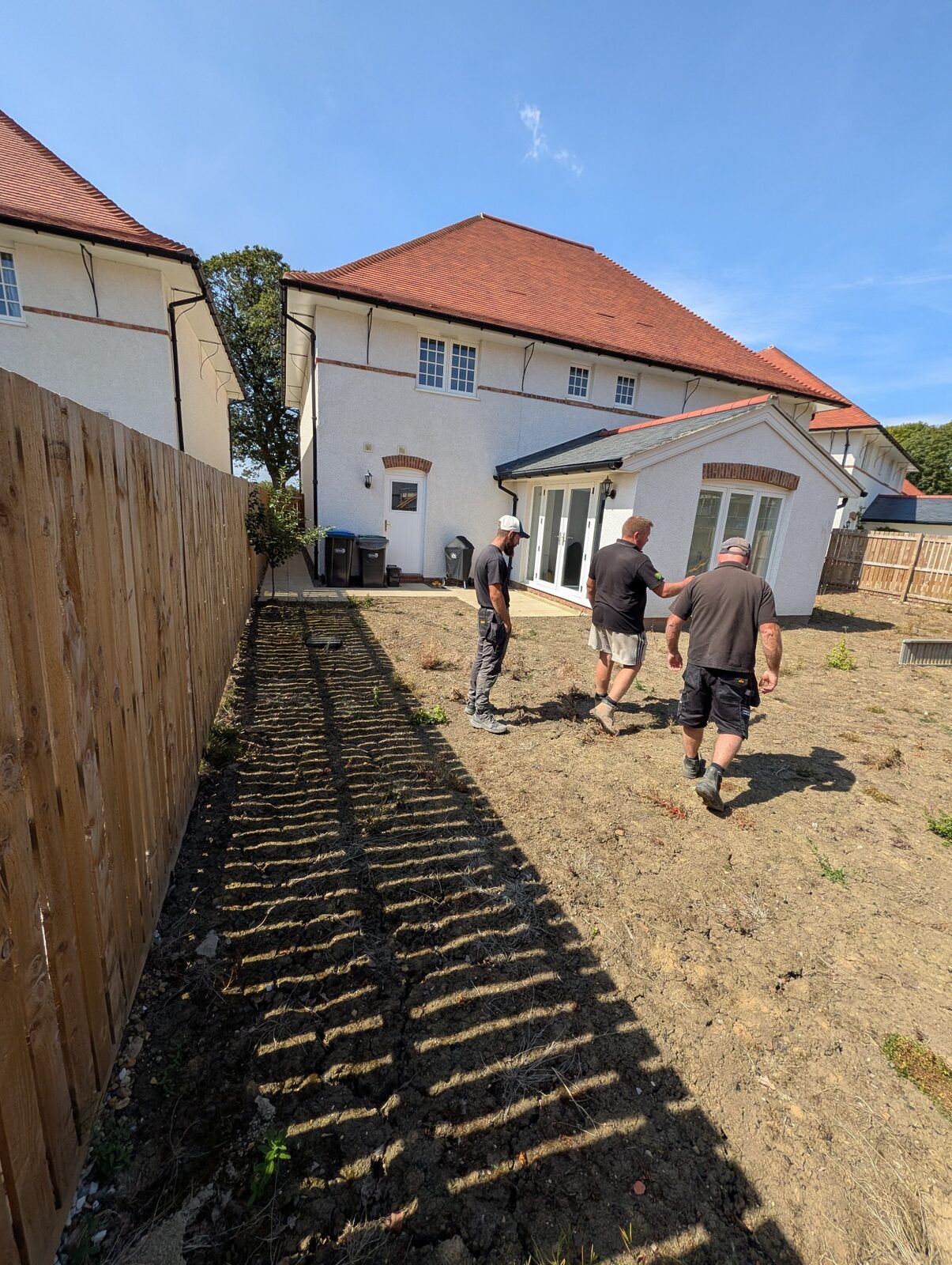 Cleared garden prepared for the next stage