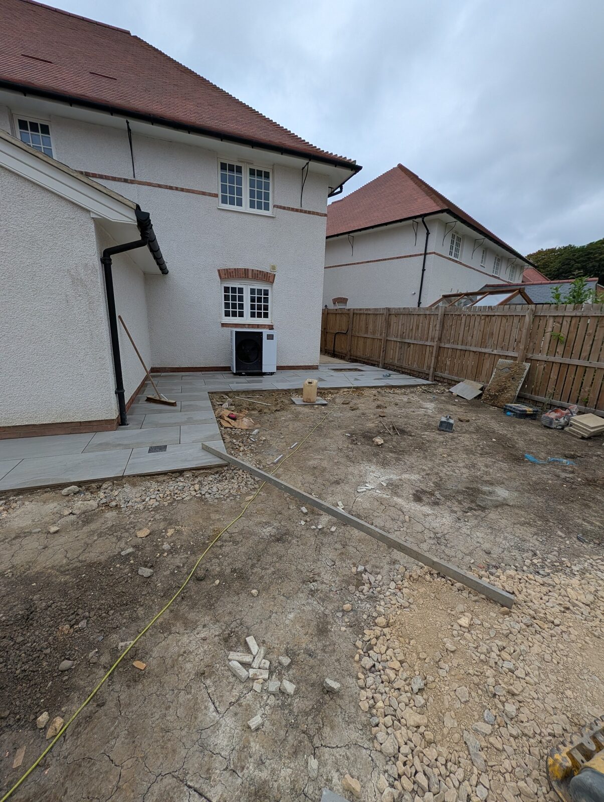 Prepared garden ground before the main surfaces were installed