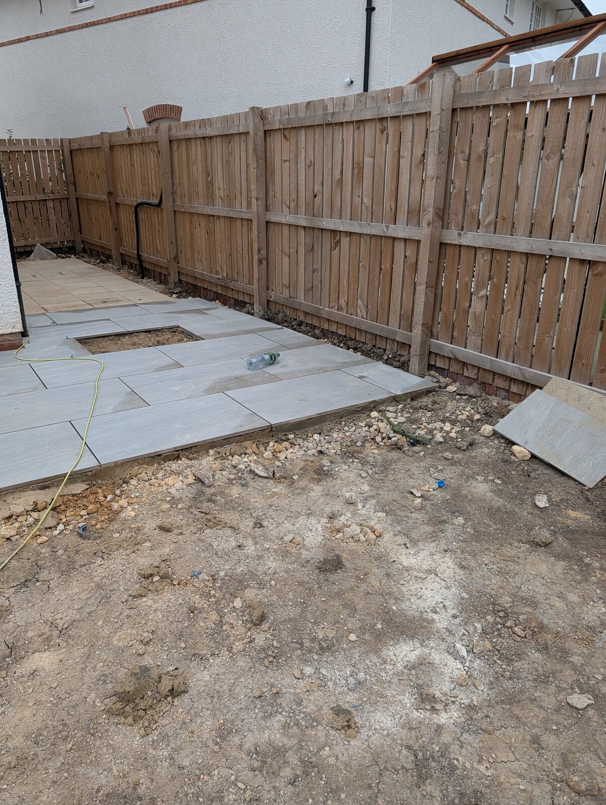 First paved section taking shape beside the property