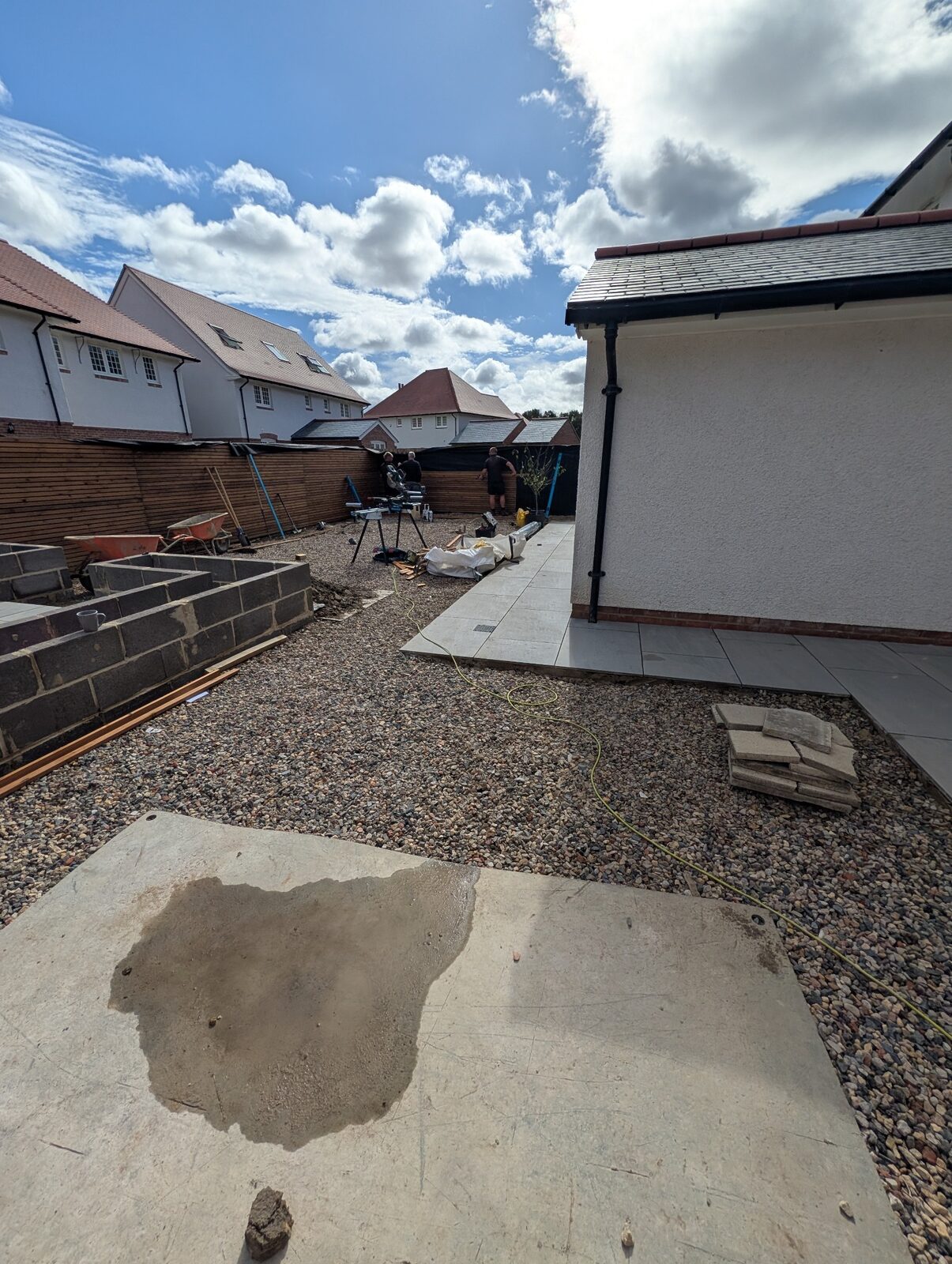 Developing paved areas and boundary screening