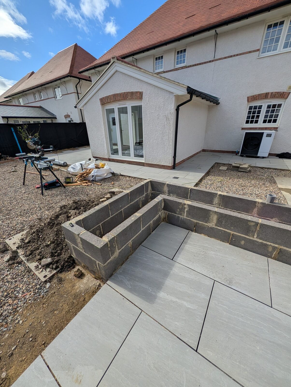 Latest garden layout viewed towards the property