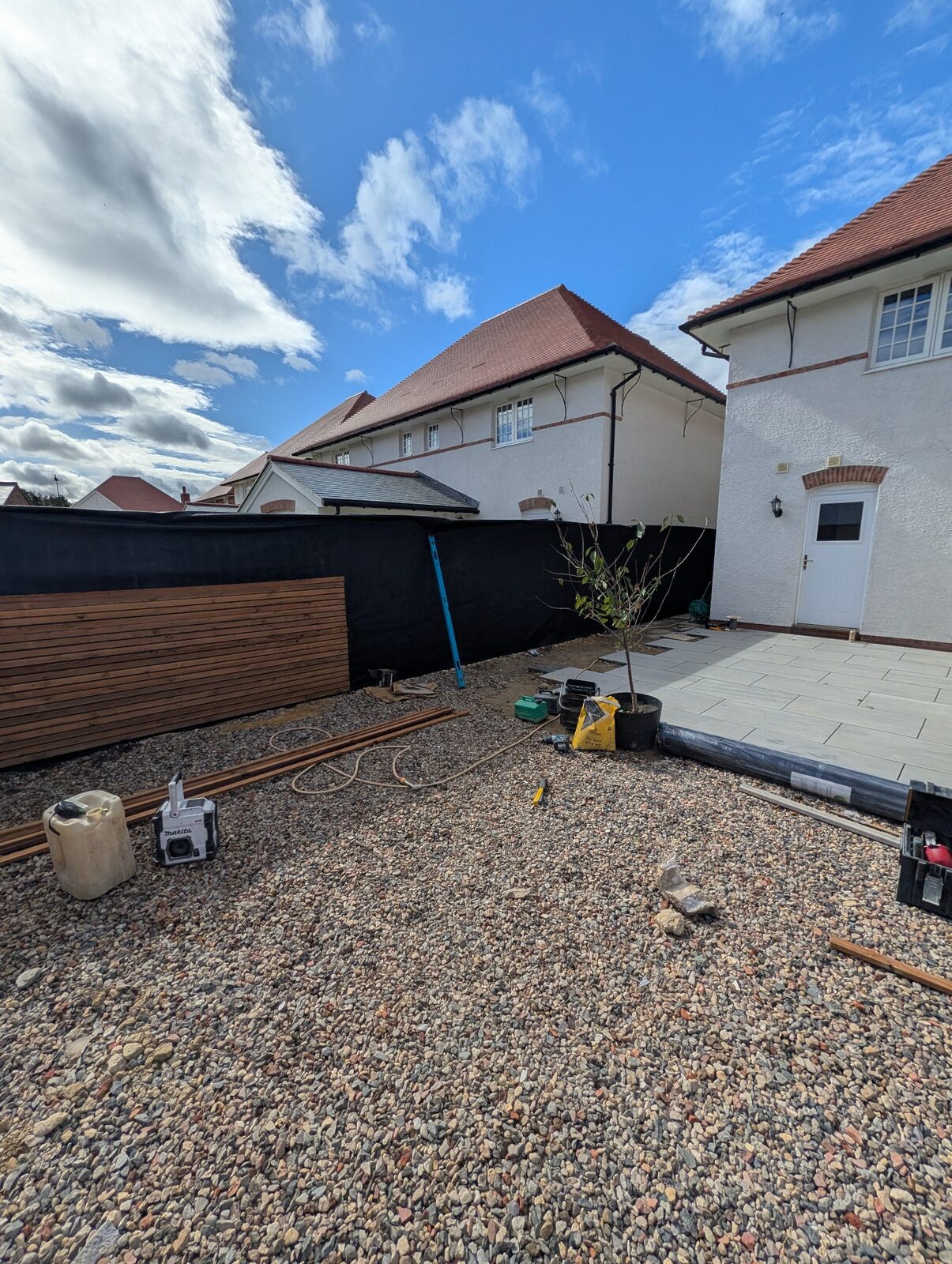 Main garden area during the latest construction stage