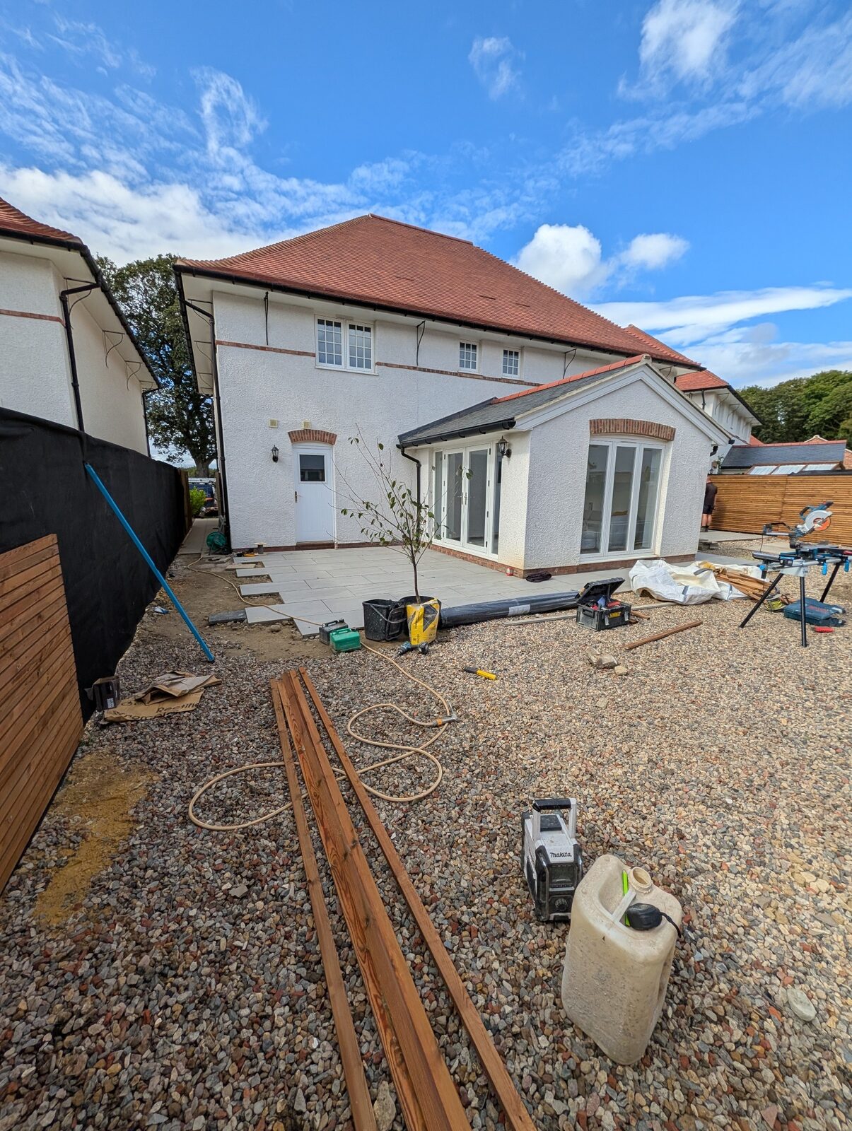 Latest progress beside the house and garden boundary